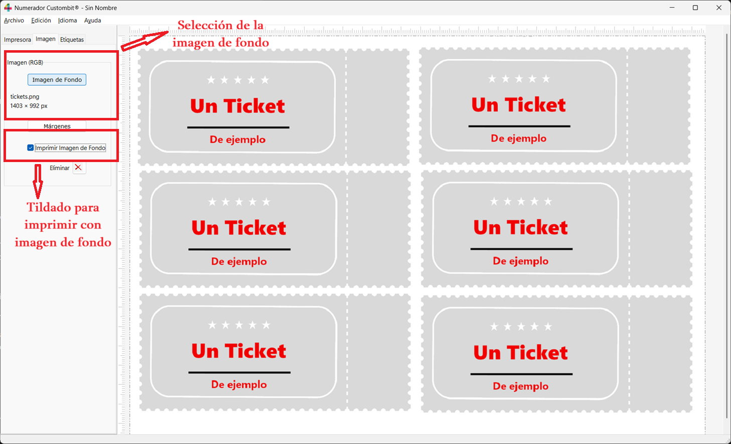 Selección de la imagen de fondo