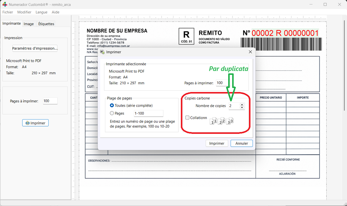 imprimer copies